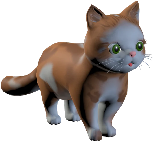 Cartoon Cat, a big-eyed calico